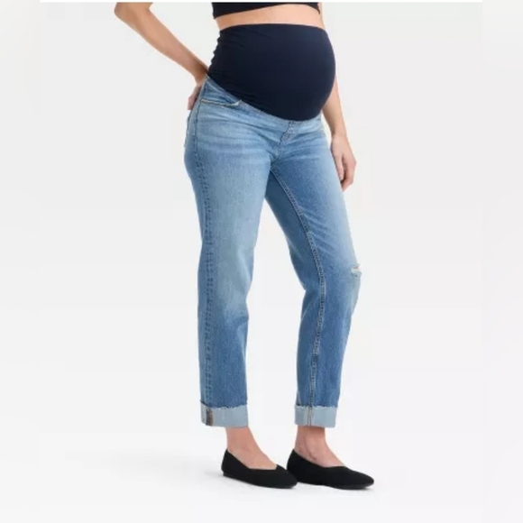 Over Belly High-Rise Straight Maternity Pants - Isabel Maternity by Ingrid & Isa - Picture 1 of 11